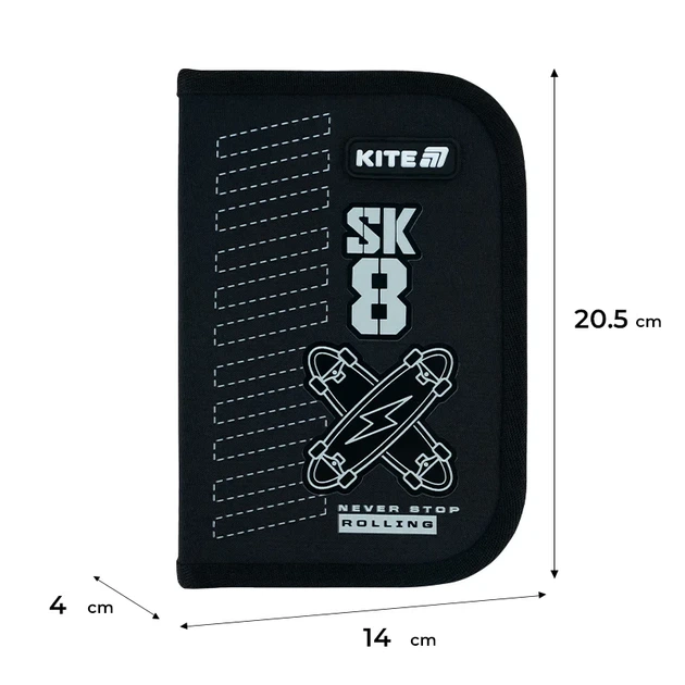 Пенал с наполнением Kite Skate K26-622H-4, 1 отделение, 2 отворота - изображение 2
