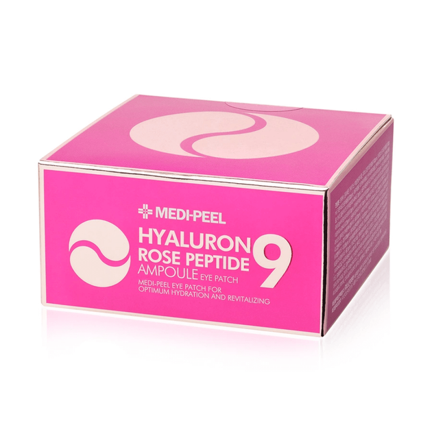 MEDI-PEEL Hyaluron Rose Peptide 9 Ampoule Eye Patch Гідрогелеві патчі на основі екстракту троянди 60 шт - изображение 4