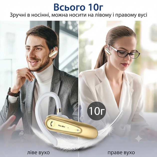 Беспроводная bluetooth гарнитура New Bee LC-B45 с шумопоглощением Gold - изображение 6