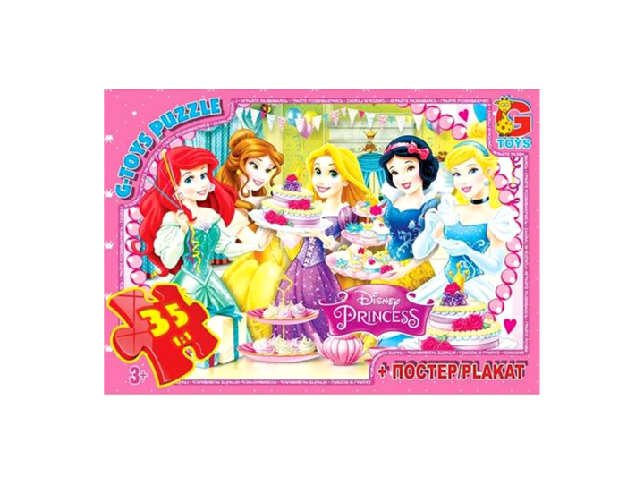 Пазлы Принцессы Дисней 35 элементов для детей G-Toys MC-9213 - Фото 1 Пазлы Принцессы Дисней 35 элементов для детей G-Toys MC-9213 - изображение 1