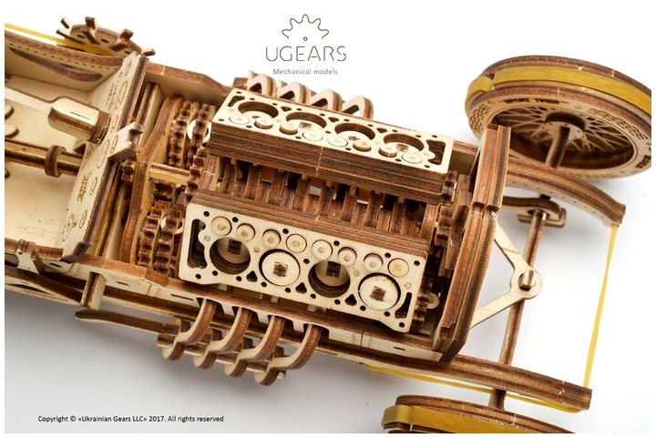 3D пазл механический деревянный спорткар 348 деталей для сборки UGEARS MC-4733 - Фото 5 3D пазл механический деревянный спорткар 348 деталей для сборки UGEARS MC-4733 - изображение 5