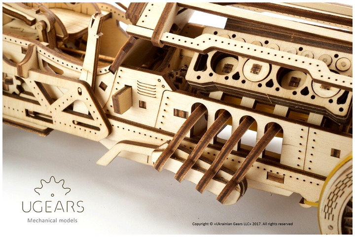3D пазл механический деревянный спорткар 348 деталей для сборки UGEARS MC-4733 - Фото 6 3D пазл механический деревянный спорткар 348 деталей для сборки UGEARS MC-4733 - изображение 6