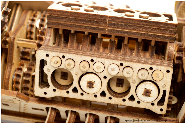 3D пазл механический деревянный спорткар 348 деталей для сборки UGEARS MC-4733 - Фото 7 3D пазл механический деревянный спорткар 348 деталей для сборки UGEARS MC-4733 - изображение 7