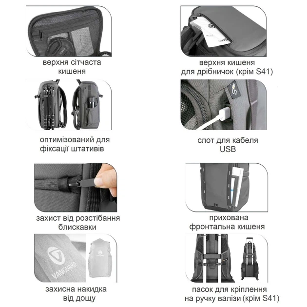 Рюкзак Vanguard VEO Adaptor S41 Black (VEO Adaptor S41 BK) - Фото 5 Рюкзак Vanguard VEO Adaptor S41 Black (VEO Adaptor S41 BK) - изображение 5