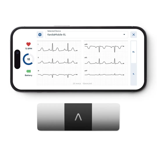 Персональный ЭКГ-монитор AliveCor KardiaMobile 6L, 6 отводов, AFib, 30 секунд, iOS Android - изображение 2