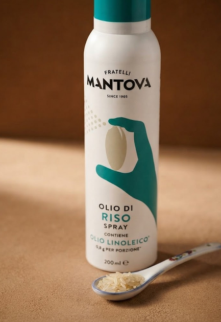 Рисова олія Mantova Rice Bran Oil Spray 200 мл холодного віджиму у форматі спрею для смаження запікання гриля та салатів - зображення 8