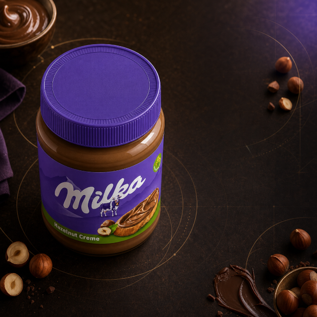 Шоколадно ореховая паста Milka Hazelnut Creme 600 г шоколадная паста с фундуком для тостов десертов и домашней выпечки - изображение 4