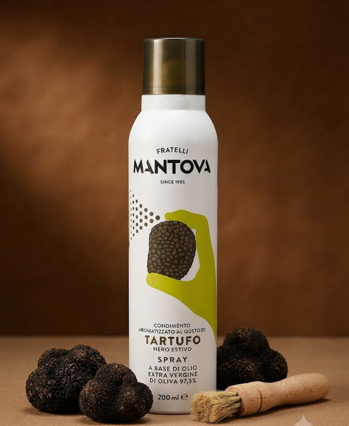 Оливкова олія Mantova Extra Virgin Spray 200 мл з натуральним екстрактом чорного трюфеля для пасти піци картоплі та готових страв - Фото 7 Оливкова олія Mantova Extra Virgin Spray 200 мл з натуральним екстрактом чорного трюфеля для пасти піци картоплі та готових страв - зображення 7