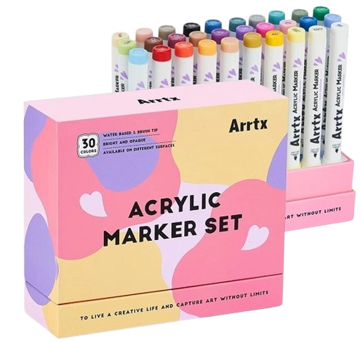 Набір акрилових маркерів Arrtx Acrylic Marker Pens 30D 30 кольорів LC304417 (6974703127880) - Фото 1 Набір акрилових маркерів Arrtx Acrylic Marker Pens 30D 30 кольорів LC304417 (6974703127880) - зображення 1