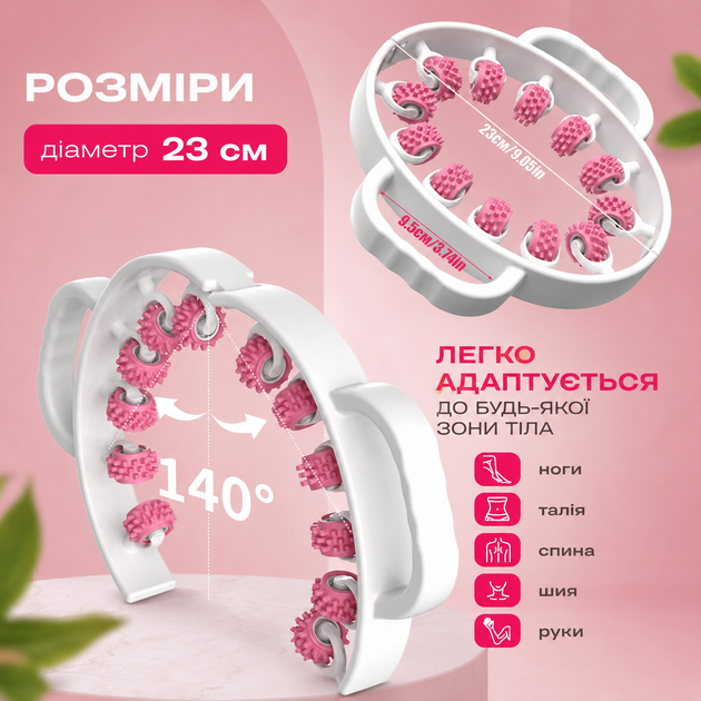 Кольцевой роликовый массажер для глубокого массажа мышц 12 роликов антицеллюлитный ручной массажер-скульптор для всего тела - изображение 5