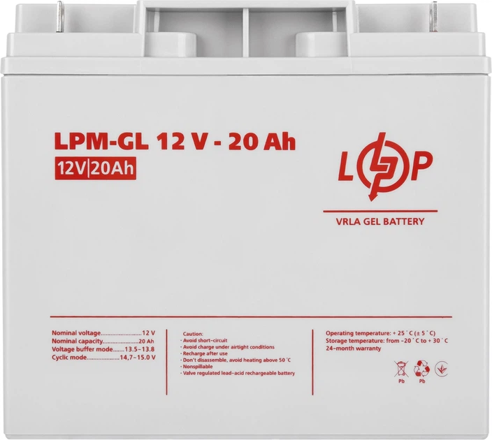 Акумуляторна батарея LogicPower Гелева LPM-GL 12V-20Ah (LP5214) - зображення 5