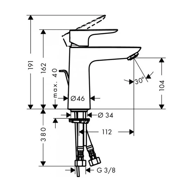 Hansgrohe Talis E 110 Смеситель для умывальника, хром (71710000) - изображение 2