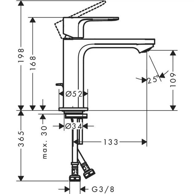 Hansgrohe Rebris S Змішувач для умивальника, чорний (72517670) - зображення 5