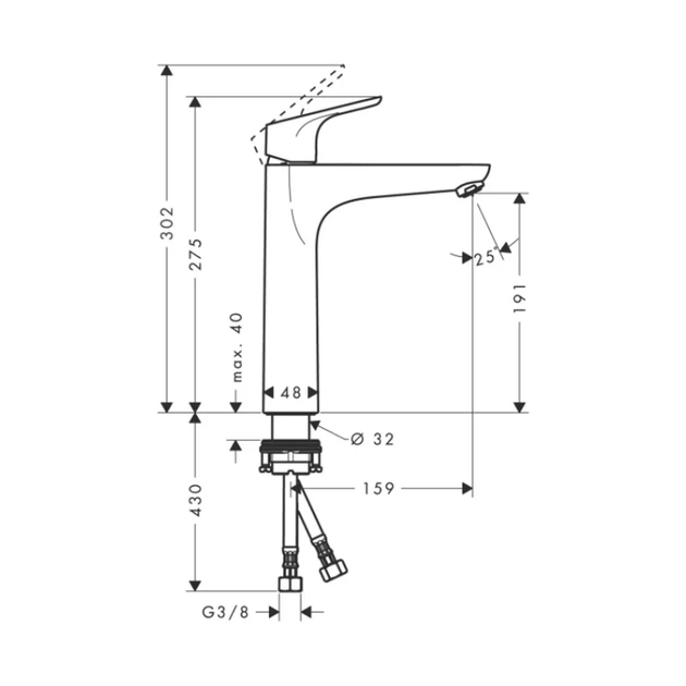 Hansgrohe Focus 190 Смеситель для умывальника, хром (31608000) - изображение 4