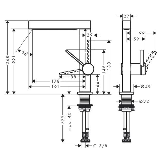 Hansgrohe Finoris 230 Смеситель для умывальника, белый матовый (76060700) - изображение 6