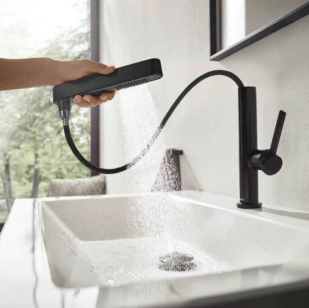 Hansgrohe Finoris 230 Смеситель для умывальника, черный матовый (76063670) - изображение 13