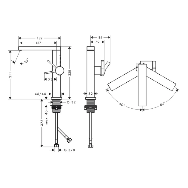 Hansgrohe Tecturis E 210 Змішувач для раковини, хром (73060000) - зображення 2