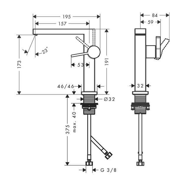 Hansgrohe Tecturis E Смеситель для раковины, шлифованная бронза (73040140) - изображение 3