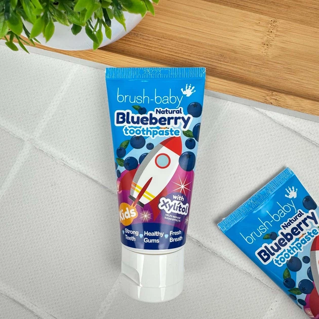 Зубная паста для детей Brush-Baby Blueberry Rocket (3+) фтор 1350 ppm 50мл ракета (вкус черники) - изображение 2