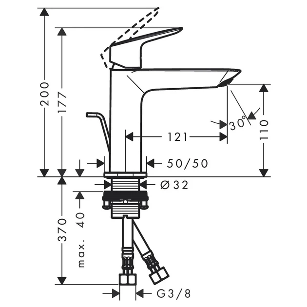 Hansgrohe Logis Fine 100 Смеситель для раковины, черный матовый (71251670) - Фото 4 Hansgrohe Logis Fine 100 Смеситель для раковины, черный матовый (71251670) - изображение 4
