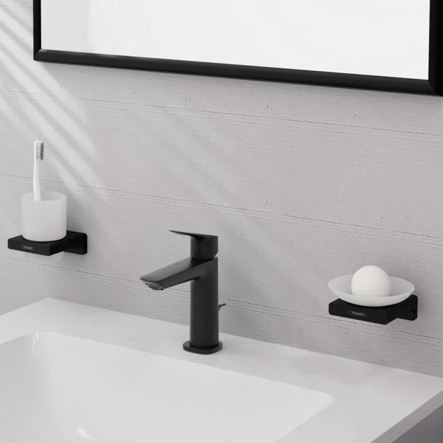 Hansgrohe Logis Fine 100 Смеситель для раковины, черный матовый (71251670) - Фото 7 Hansgrohe Logis Fine 100 Смеситель для раковины, черный матовый (71251670) - изображение 7