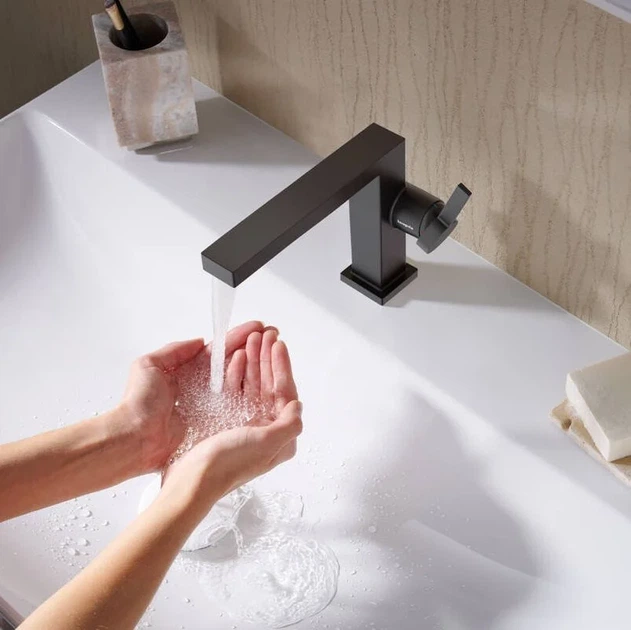 HANSGROHE Tecturis E 110 Fine Смеситель для раковины, черный матовый (73020670) - изображение 6