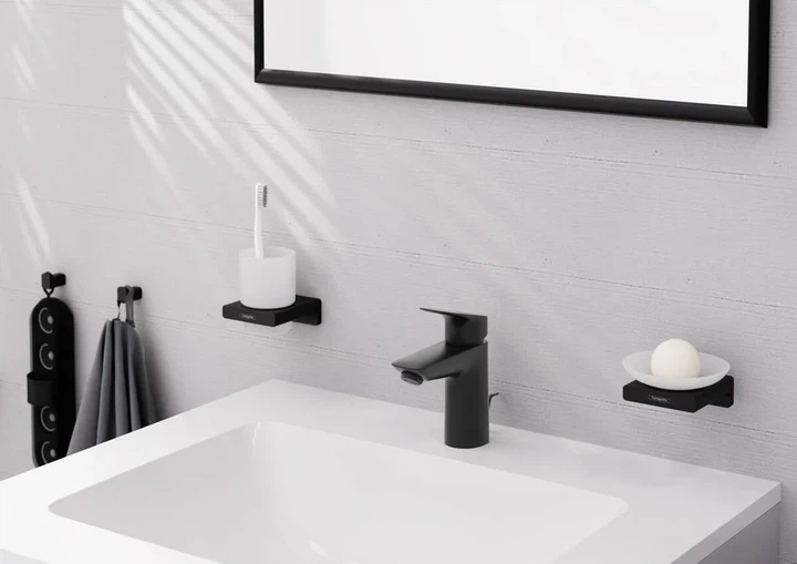 HANSGROHE Logis 100 Смеситель для раковины, черный матовый (71100670) - изображение 2