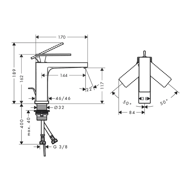 Hansgrohe Tecturis E Змішувач для раковини, хром (73010000) - зображення 3