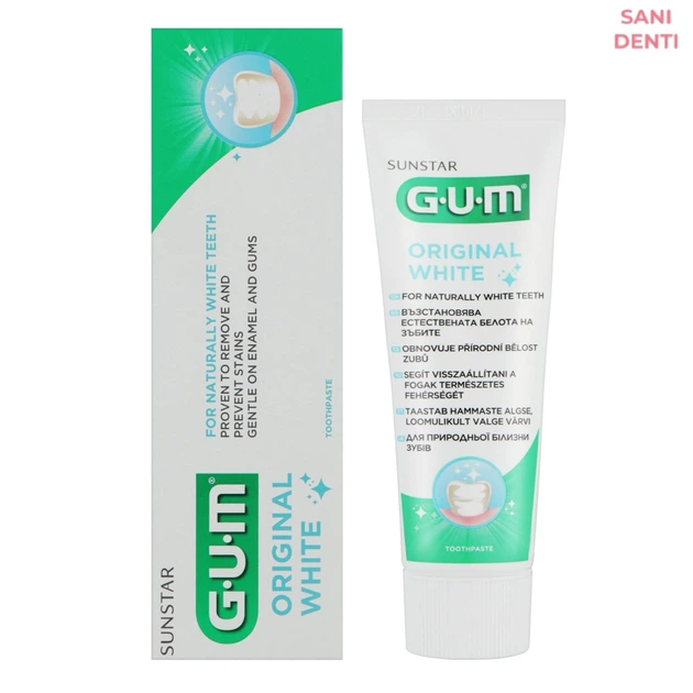Зубная паста GUM Original White (фтор 1450 ppm, мятный вкус) 75 мл — безопасное отбеливание, для ежедневного использования - Фото 4 Зубная паста GUM Original White (фтор 1450 ppm, мятный вкус) 75 мл — безопасное отбеливание, для ежедневного использования - изображение 4