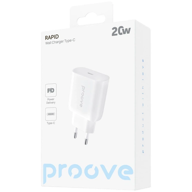 СЗУ Proove Rapid 20W (Type-C) white - Фото 1 СЗУ Proove Rapid 20W (Type-C) white - изображение 1