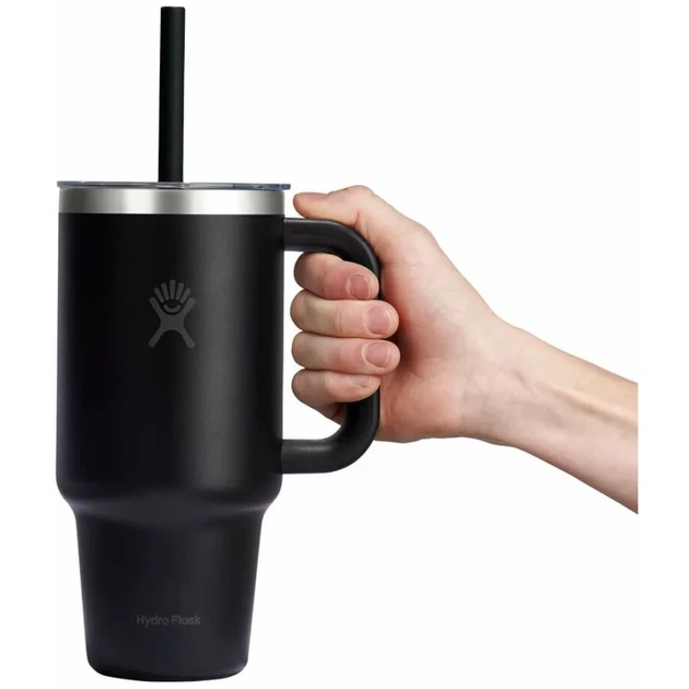 Термочашка Hydro Flask 950 ml Travel Tumbler Clear Lid Чорний - зображення 3