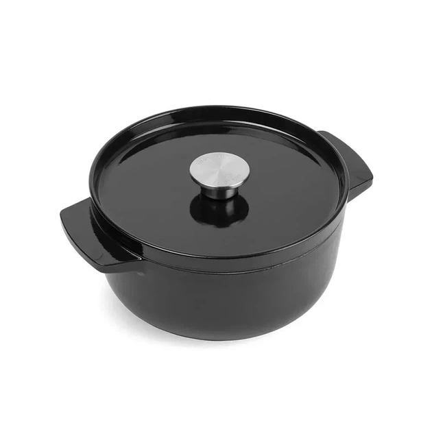 Каструля чавунна з кришкою KitchenAid 22 см 3,3 л чорна (CC006058-001) - Фото 1 Каструля чавунна з кришкою KitchenAid 22 см 3,3 л чорна (CC006058-001) - зображення 1