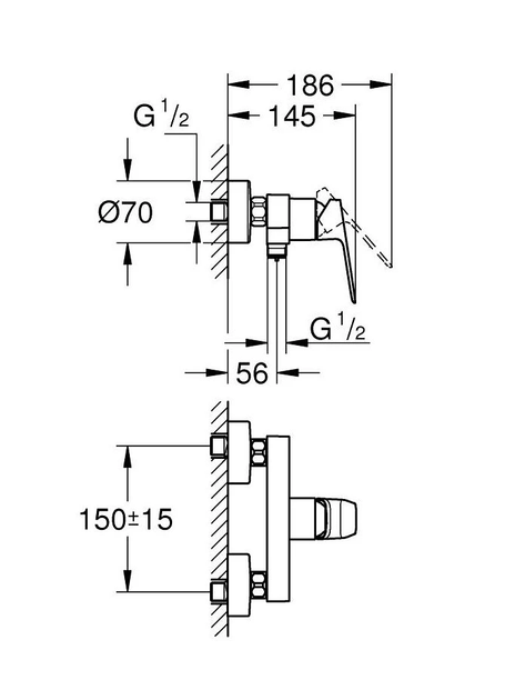 Змішувач для душу Cubeo 1018242430 Grohe - Фото 4 Змішувач для душу Cubeo 1018242430 Grohe - изображение 4