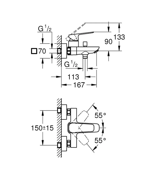 Змішувач для ванни Cubeo 1018130000 Grohe - зображення 4