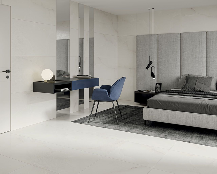 Керамогранітна плитка Elegantstone Bianco RECT LAP 598x598 Paradyz - изображение 3