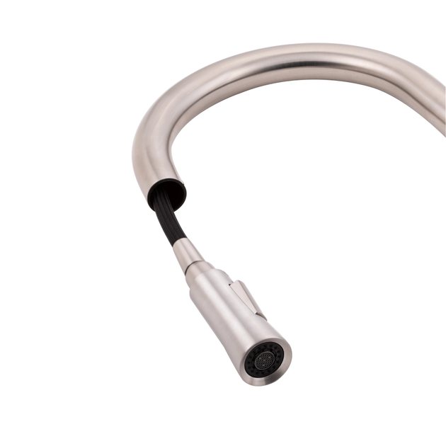 Змішувач для кухні Evicka з висувним виливом QTEVI91103UN Brushed Nickel PVD Qtap - изображение 6