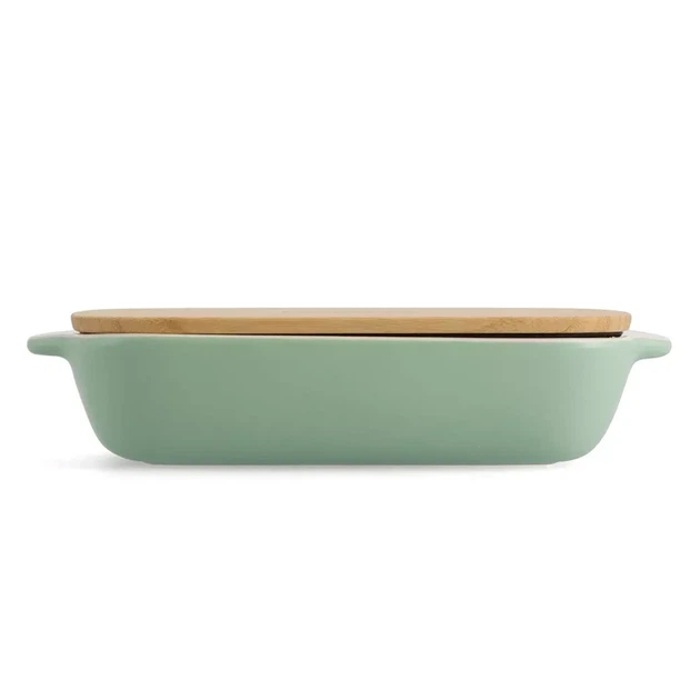 Форма для випічки з кришкою KitchenAid керамогранітна 31,2x18,8x7,2 см 1,9 л фісташковий колір (CC007425-001) - зображення 4