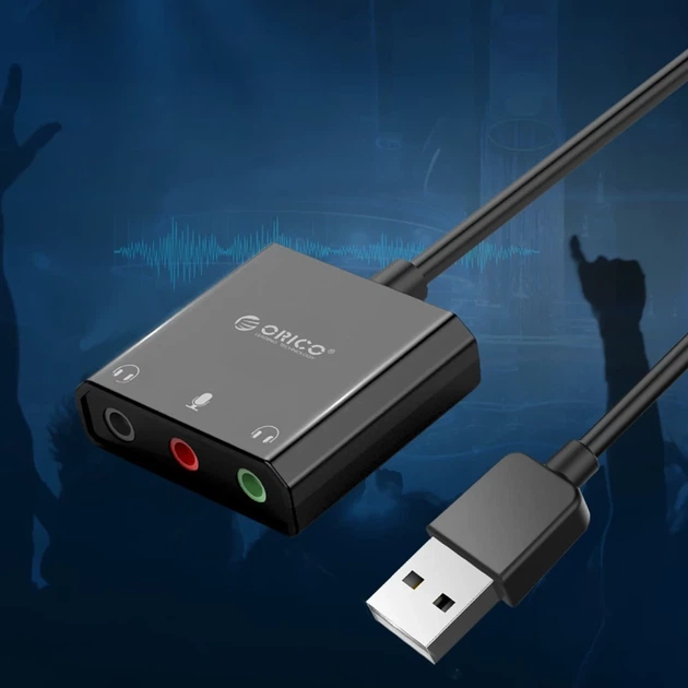 Внешняя звуковая карта Orico SKT3 USB-A Black (6942227180650) - изображение 6