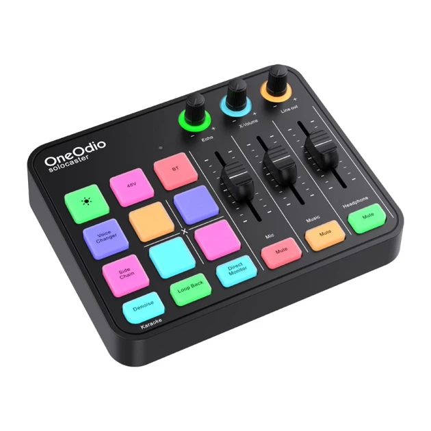 Микшер аудио и звуковая карта OneOdio Solocaster - Фото 2 Микшер аудио и звуковая карта OneOdio Solocaster - изображение 2