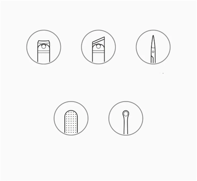 Маникюрный набор 5в1 Xiaomi Mijia Nail Clipper Five Piece Set с ударопрочным ABS кейсом - изображение 6