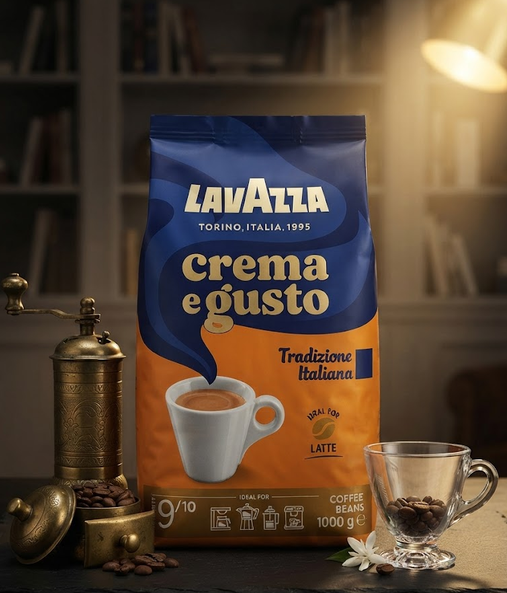 Кофе в зернах Lavazza Crema e Gusto Tradizione Italiana Latte 1 кг купаж 70 процентов арабика 30 процентов робуста темная обжарка - изображение 6