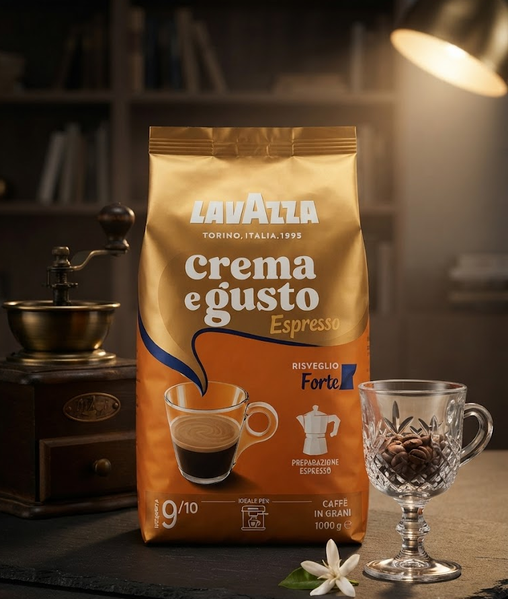 Кофе в зернах Lavazza Crema e Gusto Forte Espresso 1 кг купаж арабика робуста темная обжарка - изображение 9