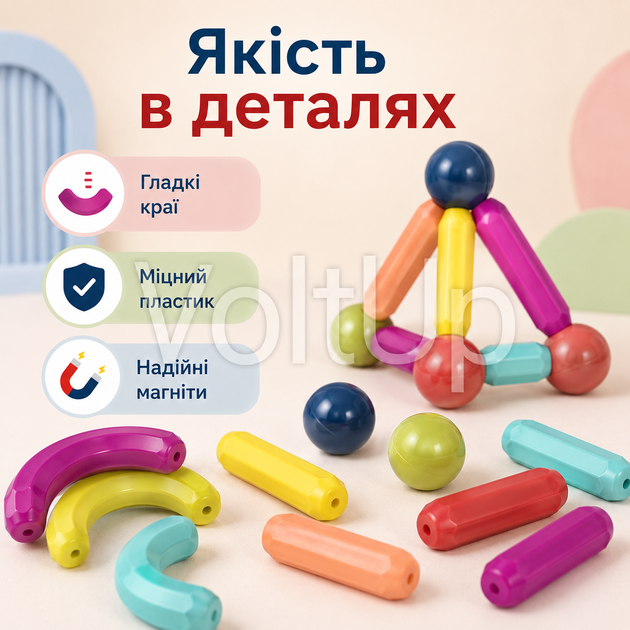 Магнітний конструктор SKY Magnetic Sticks TS-8300/28 28 деталей, палички та кульки для 3D-моделей - зображення 5