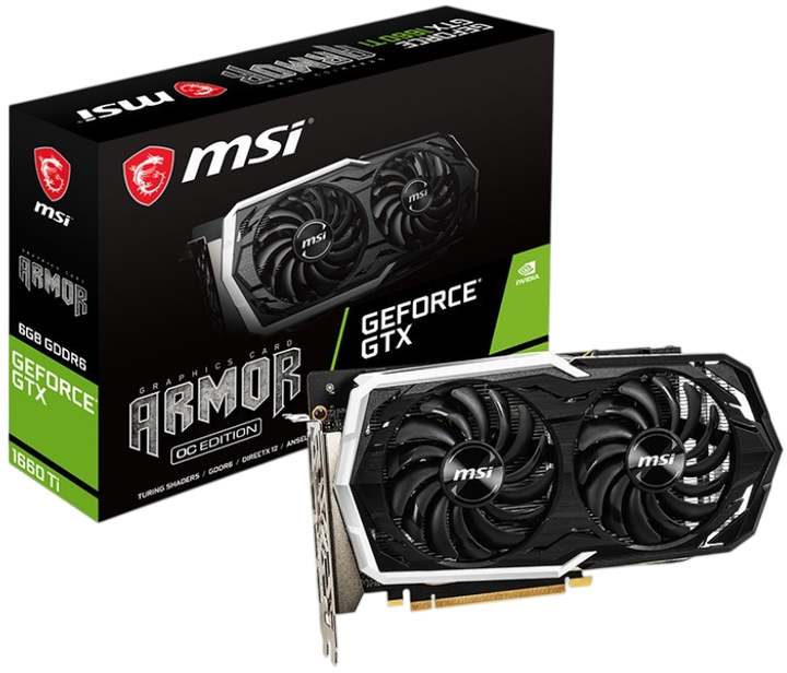 Видеокарта GeForce GTX 1660 Ti 6GB MSI Armor OC (GTX 1660 Ti ARMOR 6G OC) Б/У - Фото 1 Видеокарта GeForce GTX 1660 Ti 6GB MSI Armor OC (GTX 1660 Ti ARMOR 6G OC) Б/У - изображение 1