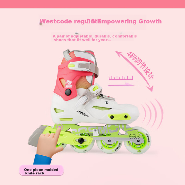 Детские роликовые коньки Micro Migu Co-Branded COSMOID для мальчиков и девочек, для инлайн-скейтинга, роликовые коньки, жесткий корпус, модель JOYMAX, синий, размер L. - изображение 5