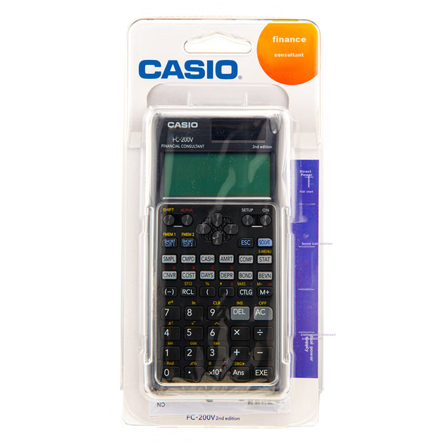 Финансовый калькулятор CASIO для подготовки к экзаменам по бухгалтерскому учету и финансам, с питанием от солнечной энергии, двойным источником питания и встроенными 12 финансовыми формулами, FC-200V. - изображение 9