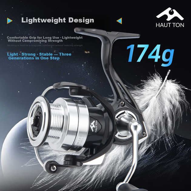 Катушка HAUT TON Night Blade 1500 спиннинговая карбоновая безынерционная - изображение 6