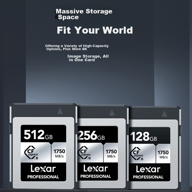 Карта памяти Lexar 128 ГБ CFexpress Type B, скорость чтения 1750 МБ/с, совместима с Fuji, Canon, Nikon, запись 8K Ultra HD, карта CFE (серебристая). - изображение 9