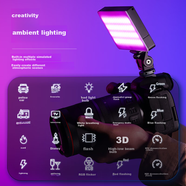 Ulanzi LT002 Красочный магнитный RGB-подсветка, портативный светодиодный карманный светильник, двухцветная подсветка для фотосъемки, подходит для беззеркальных камер и смартфонов, рассеянный свет, портретное освещение в помещении. - Фото 5 Ulanzi LT002 Красочный магнитный RGB-подсветка, портативный светодиодный карманный светильник, двухцветная подсветка для фотосъемки, подходит для беззеркальных камер и смартфонов, рассеянный свет, портретное освещение в помещении. - изображение 5