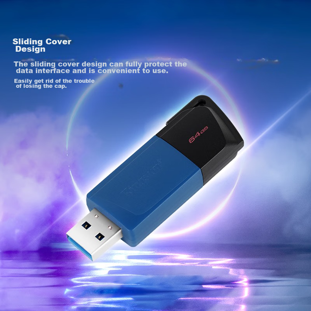 Флеш-накопичувач Kingston 64 ГБ USB 3.2 Gen 1, USB-накопичувач великої ємності DTXM, розсувна кришка, яскравий та стильний, для навчання, офісної роботи, торгів, використання на комп'ютері та в автомобілі - зображення 5